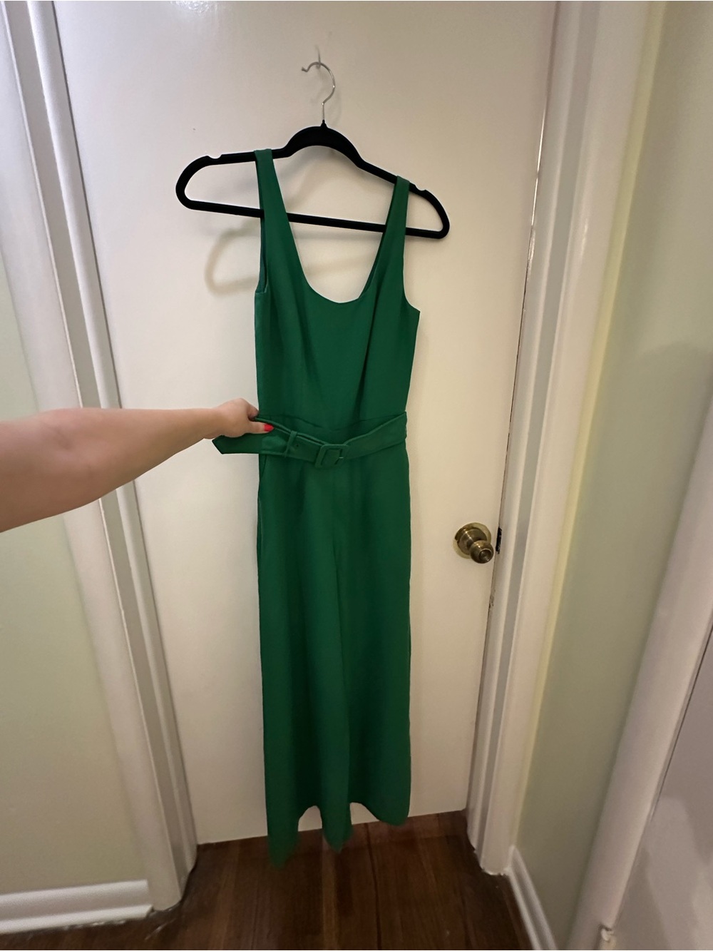 Banana Republic Emerald Green Sleeveless Jumpsuit with Belt